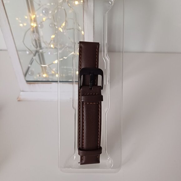 Coffee Brown Watch Band for Smart Watches with Quick Release Button Width 18 mm - Picture 1 of 7